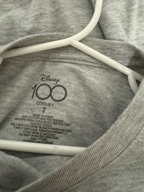 Disney Gray Kids' 100 Years of Wonder Mickey & Pluto Tee sz 7 - Picture 2 of 4